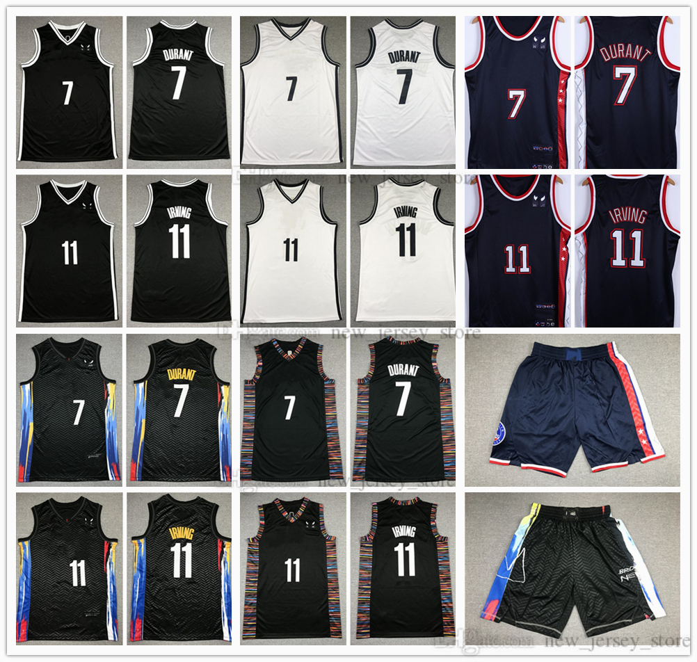 

2022 Diamond 75TH Anniversary Navy New City Basketball Jerseys 7 Kevin 11 Kyrie Durant Irving Jersey Top Quality Stitched Black Blue White Short Shirts, Same as picture