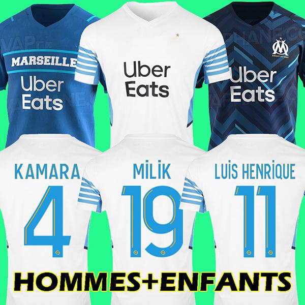 

21/22 Olympique De Marseille soccer jersey 2022 OM MILIK maillot foot CUISANCE BENEDETTO KAMARA football shirt THAUVIN, Red
