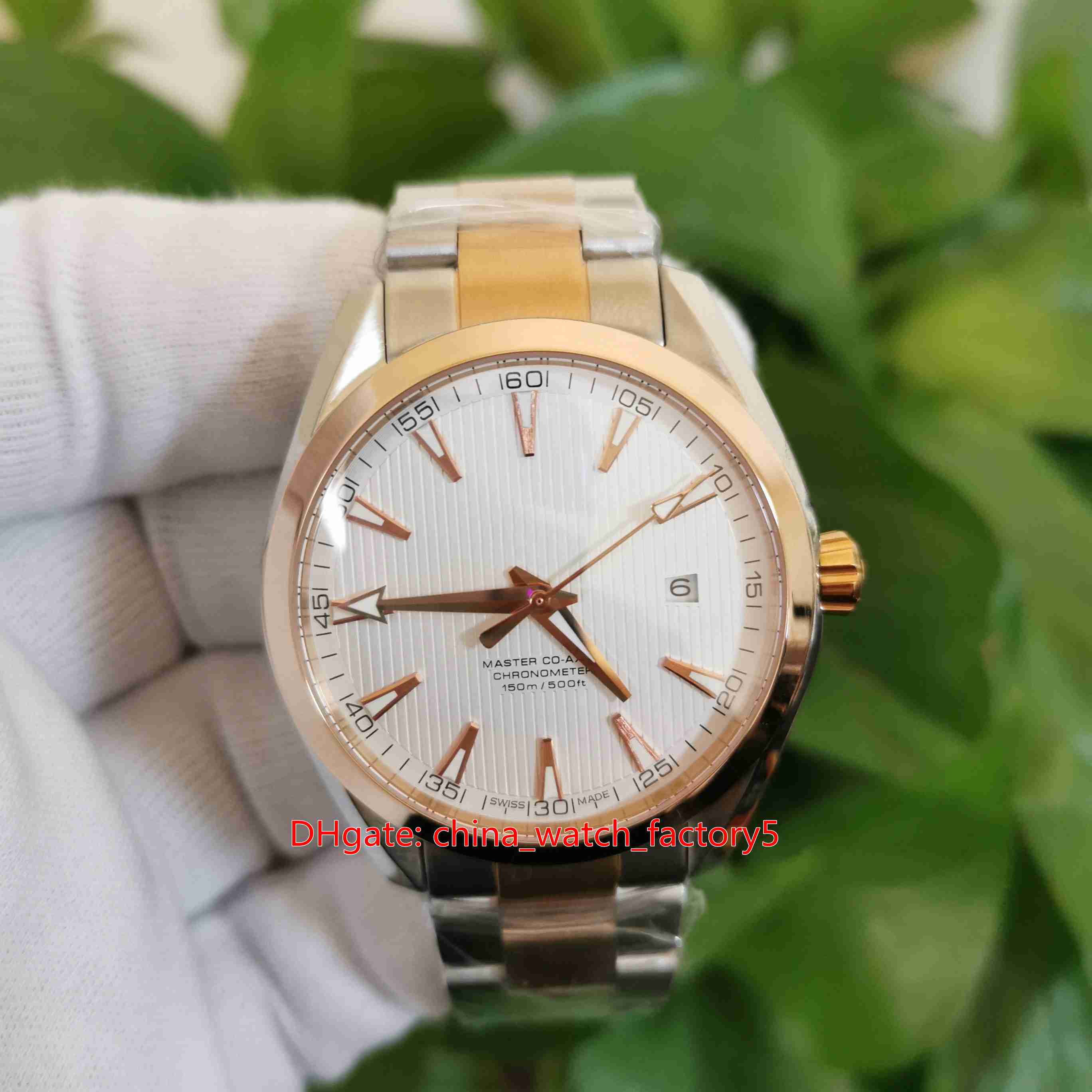 

Hot Items High Quality Watches 41.5mm Aqua Terra 150M PlanetOcean 18k Gold & Steel Transparent Mechanical Automatic Mens Watch Men's Wristwatches, No box papers