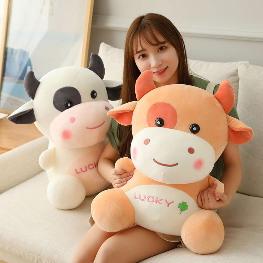 

year cute bull doll plush toys children's Day couple female gift, Blue