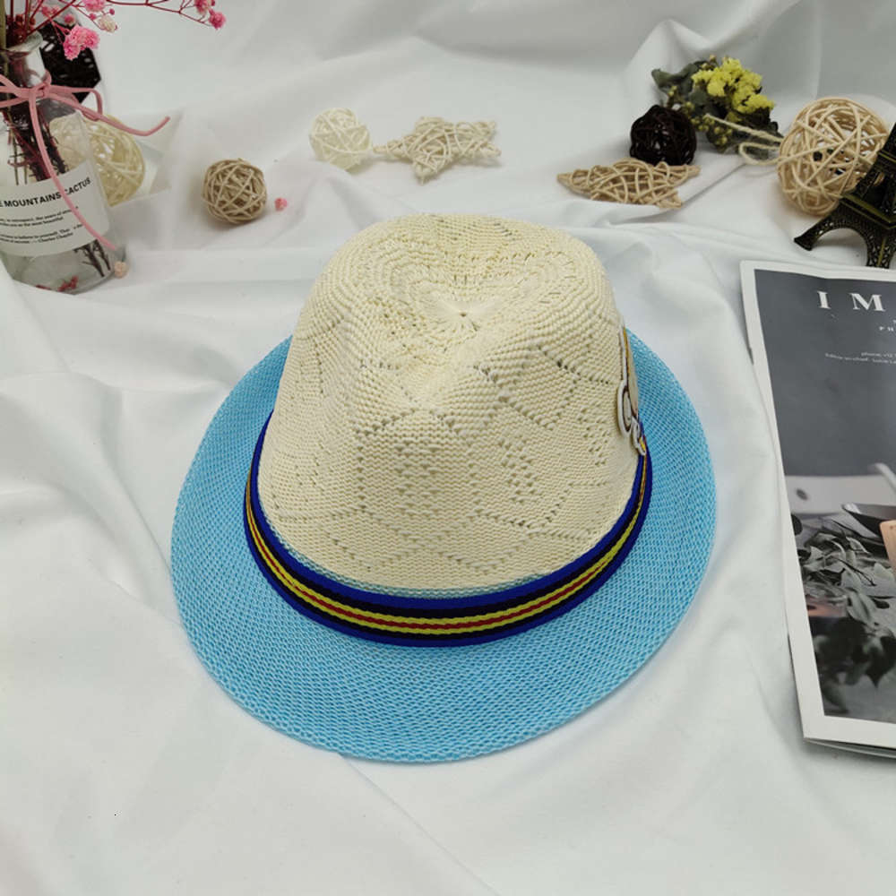 

Children's straw hat summer outing baby sun boy's beach girl's versatile top, Yellow