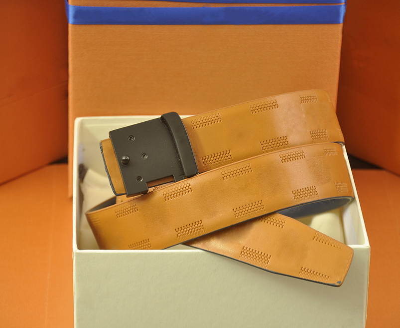 

Top Luxury Belt Letter Buckle Original Brand Designer Fashion Classic Chess Board Style Belts High Quality Cowskin Genuine Leather With Gift Box Set, Blue