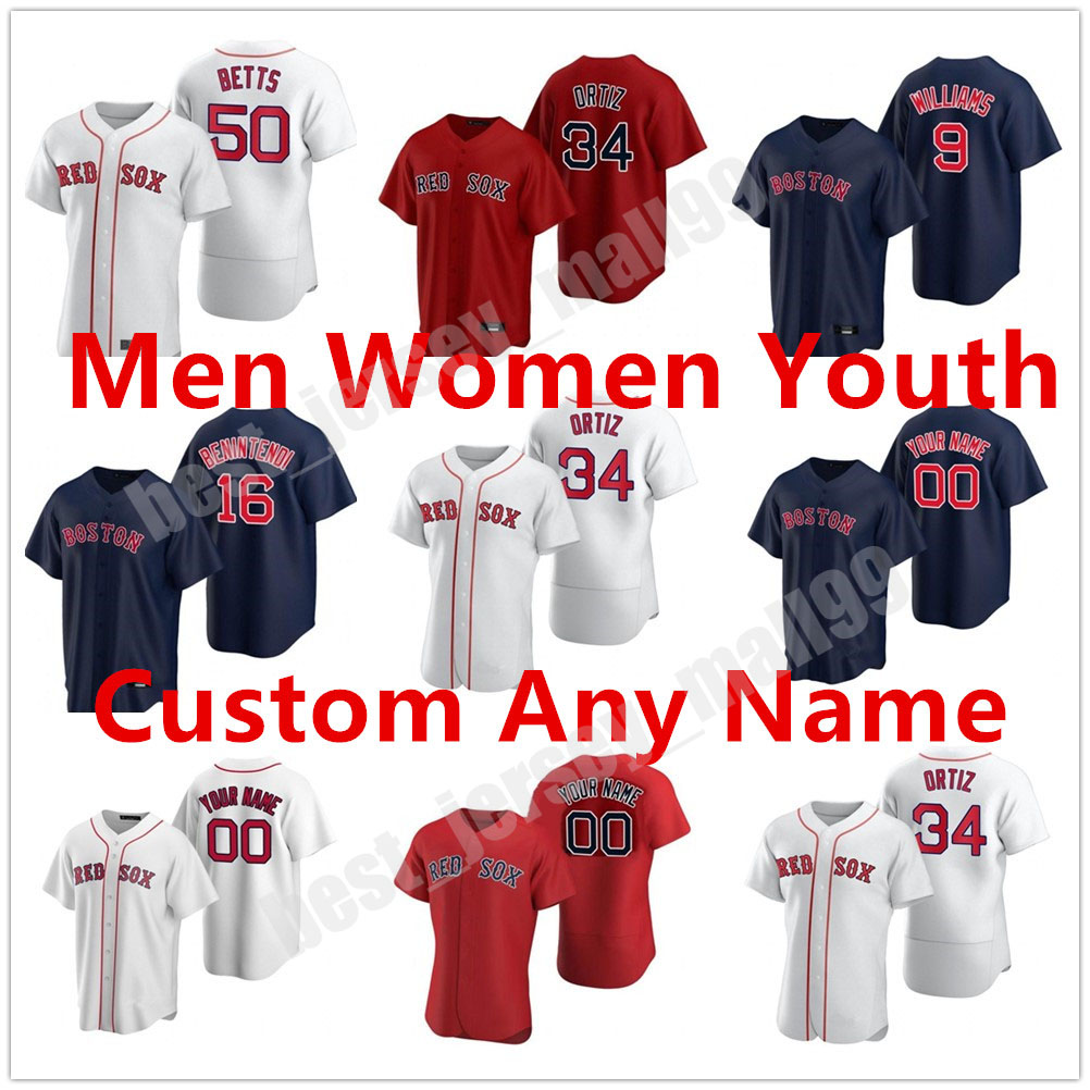 

Custom 2021 Red Sox Bradley Jr. Jersey Ted Williams Andrew Benintendi David Ortiz JD Martinez Wade Boggs Chris Sale Pedroia Morela Baseball Jerseys, Blue;black