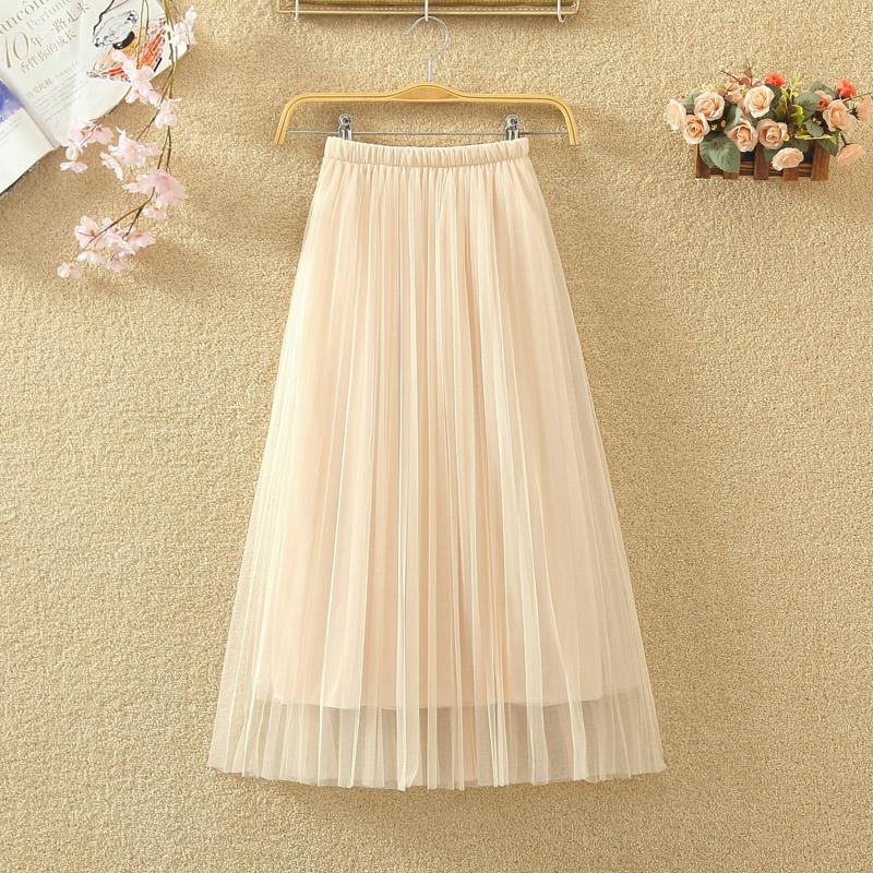 

Skirts Winters In The A Word Skirt Of Tall Waist Long Show Thin Bitter Fleabane Pleated Veil, See chart