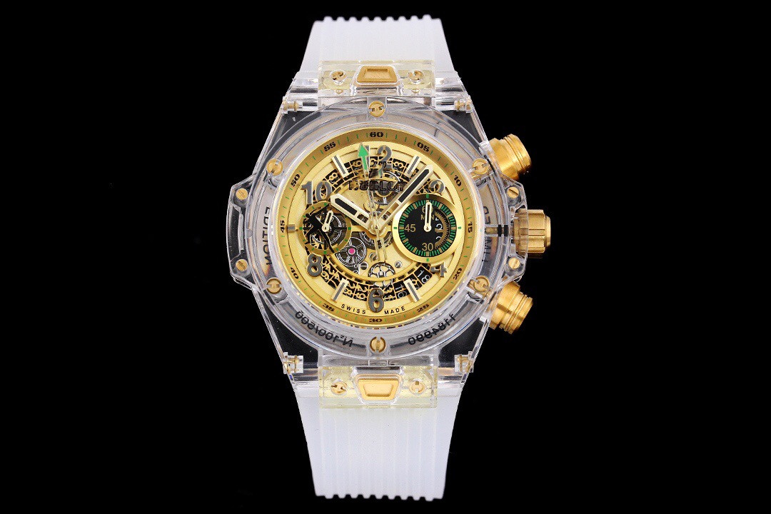 

411.JX.4802.RT full transparent watch diameter 45mm hollow layout design using 1242 core sapphire crystal mirror rubber watchband, Slivery;brown