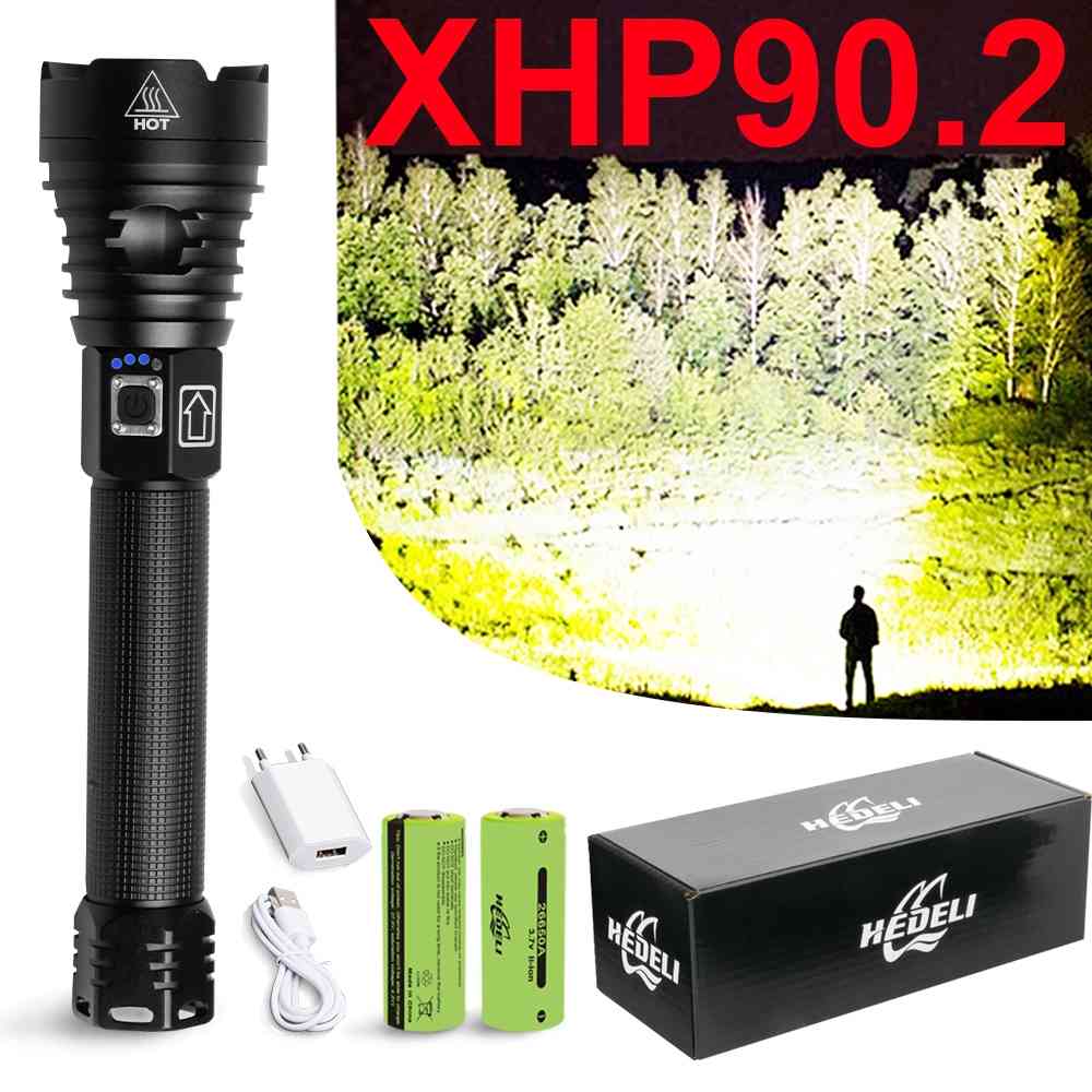 

New Pattern Xhp90 Most Powerful Led Torch Led Flashlight Xhp70 Xhp50 Rechargeable Usb Hand Lamp 18650 26650 Tactical Flash Light 210202, Xhp70.2 b(18650)
