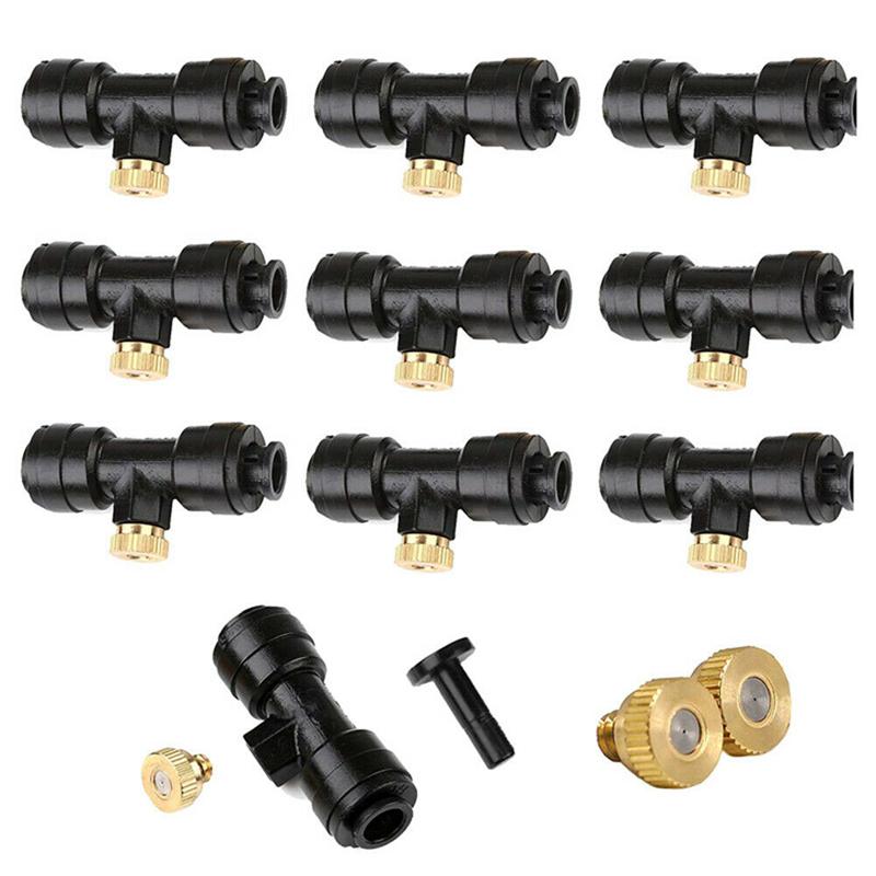 

Watering Equipments 21Pcs Misting Nozzles Kit Fog For Patio System Outdoor Cooling Garden Water Mister, Black