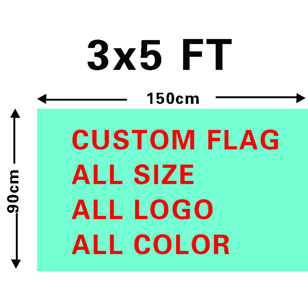

Wholesale Digital Printing Single layer Polyester Custom Design Flag 3x5ft with Two Brass Grommets