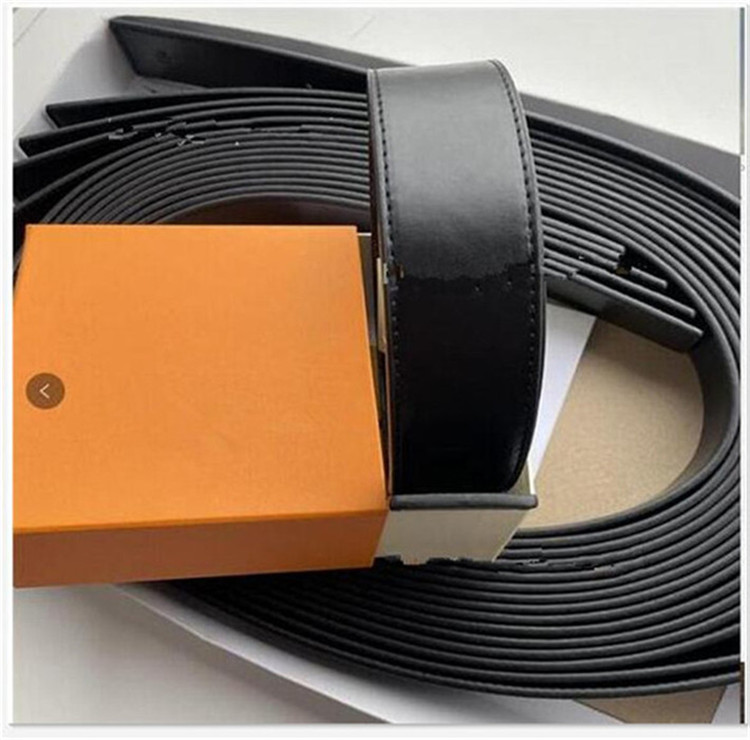 

2021 Fashion Big buckle genuine leather belt with box designer men women high quality mens belts AAA34, Black;brown