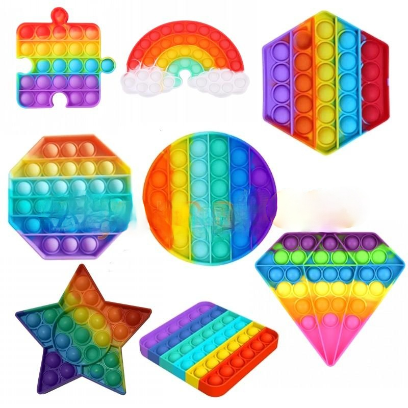 

Party Favor Funny Rainbow Push Bubble Fidget Toy Antistress Sensory Stress Relief Squishy Toys For Adults Children Gifts 1PCS