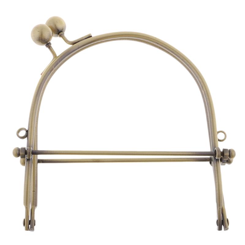 

Bag Parts & Accessories Purse Kiss Clasp Lock Metal Arch Frame Handbag Clutch Handle Bronze / Silver