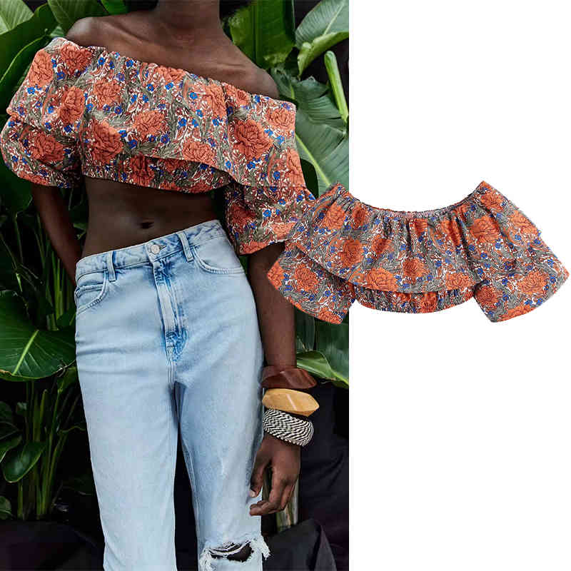 

Women's Down & Parkas 2021 fashion women's floral print blouse sling Stack Floor decorative clothing waist slim short RLML, Black