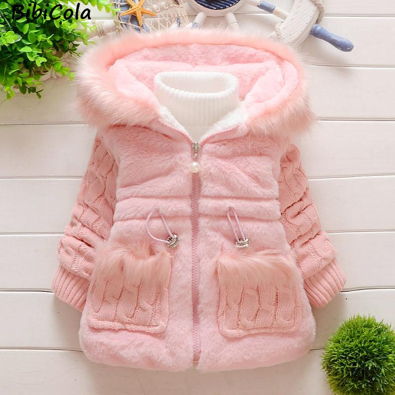 

Down Coat Cute Girls Jacket Plush Warm Hooded Outerwear For Girl Toddler Kids Coats 2-5 Years Children Christmas Birthday Giftat, Blue;gray