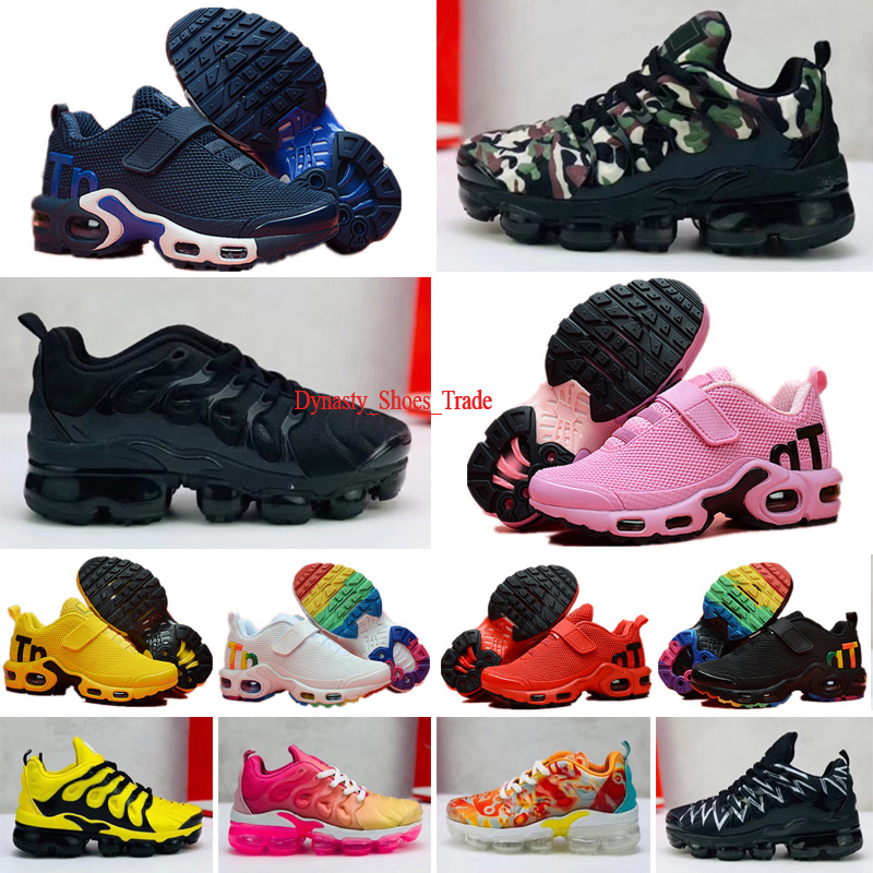 

2021 Plus Black White Kids Shoes Sneakers Shoe Pack Triple Children's Boy and Girls Ultra TN Running Shoes, Top quality