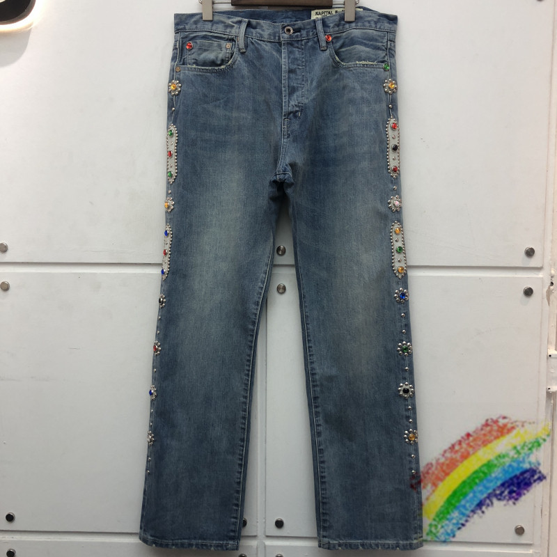 

2021AW Vintage Washed Jeans Men Women 1 High Quality Pants Trousers, Blue