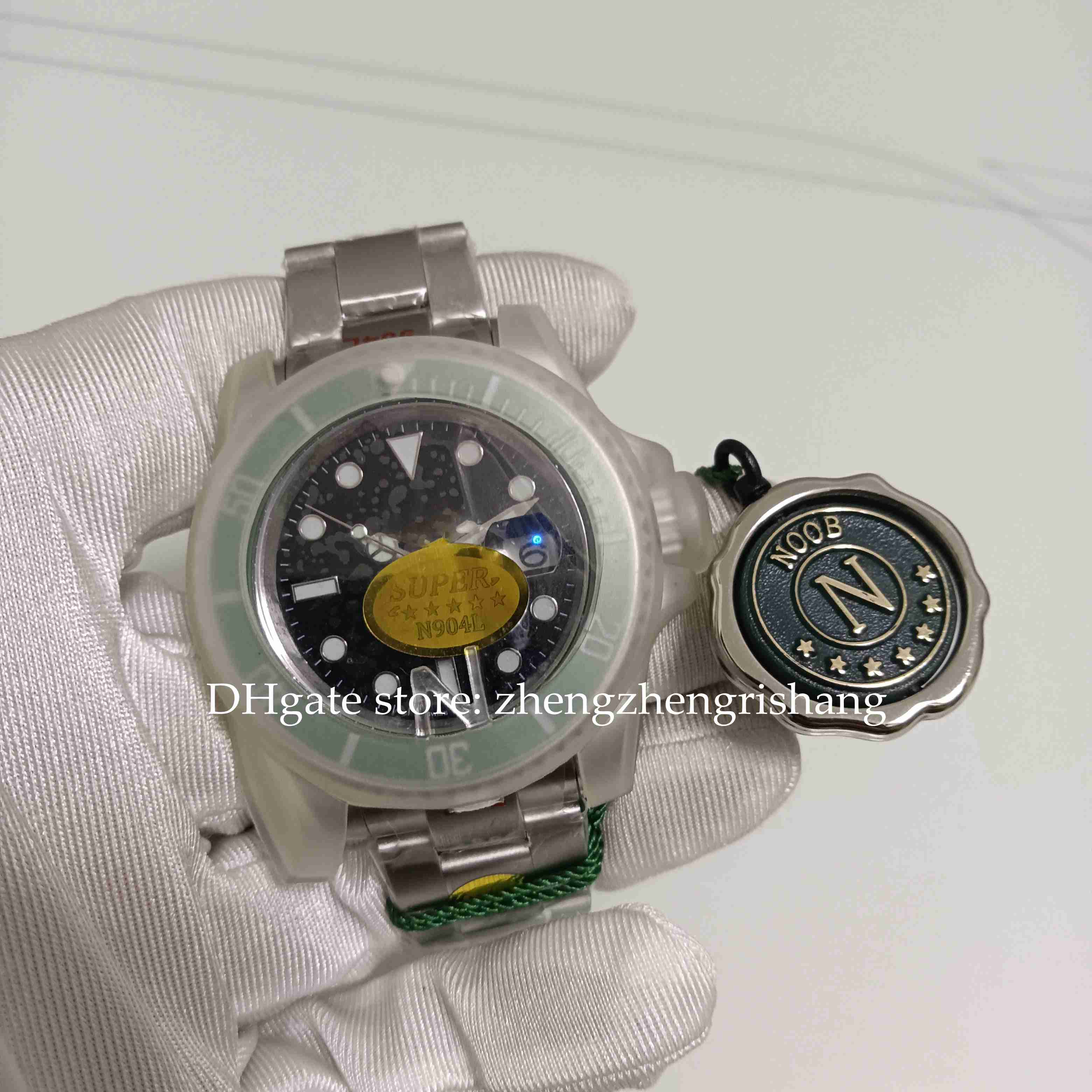 

Super N Factory Real Photo And Gift Box 126610LN Watch Men's 41mm Green Black Dial Ceramic Bezel 126610 NoobF 904L Eta Cal.2813 Automatic Mechanical Diving Watches, 01