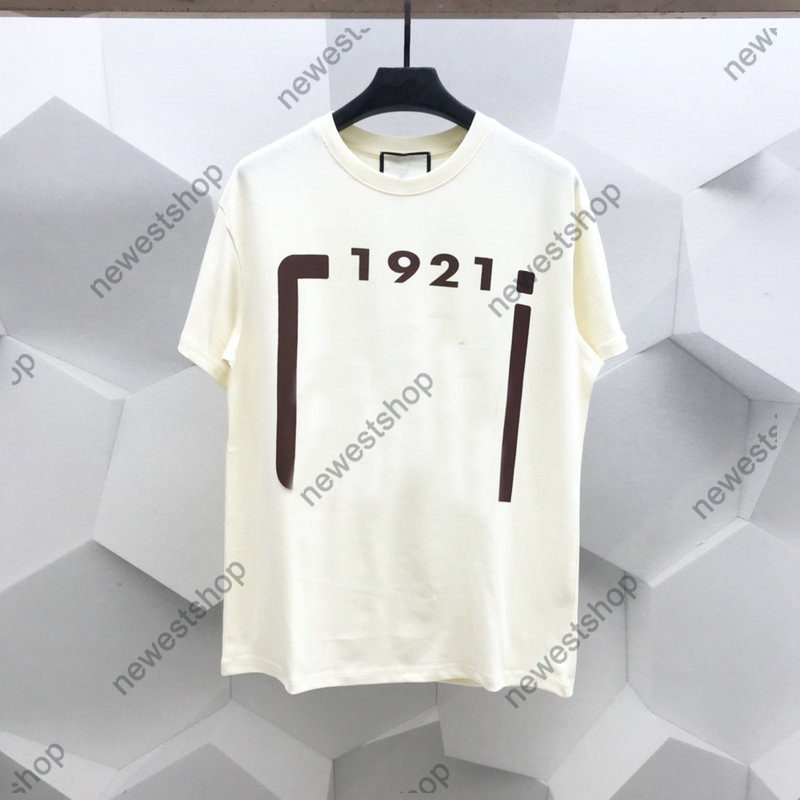 

2022 Summer Mens T-Shirts designer tee luxury tshirt mens 1921 print t shirt womens short Sleeve casual cotton t-shirt Black apricot Khaki S-2XL, White;black