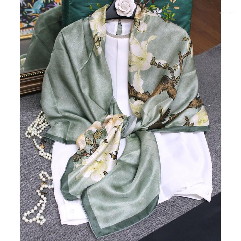 

Scarves Print Large Square Silk Scarf Fashion Foulard 100% Ladies Head Shawl Hijab For Womens 140 Cm