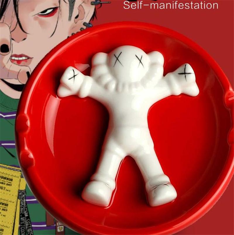 

Best-selling K A W S Ceramic Ashtray 16cm*4cm Originalfake Holiday TAIPEI 1950 Companion Gallery Original Fake Tabletop Arts model decorations toy