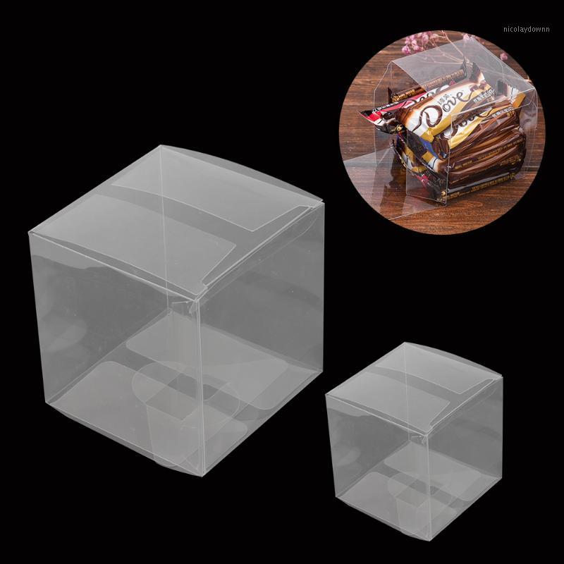 

Gift Wrap Clear Transparent Candy Box Event Sweet Chocolate Boxes 50pcs Birthday Wedding Favor Holder PVC Jewelry Bags