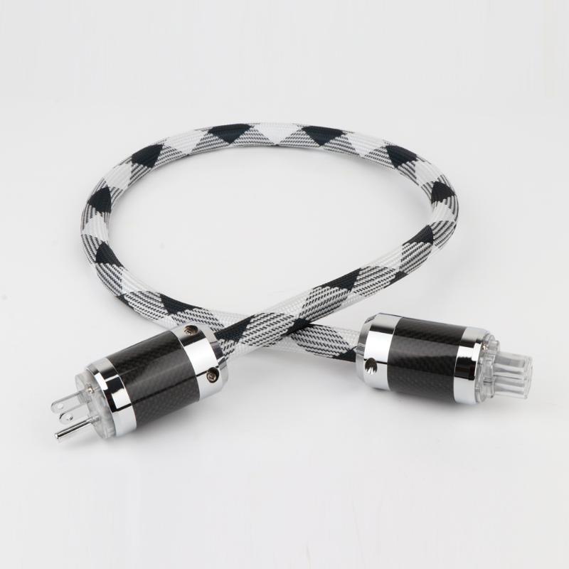 

Smart Power Plugs Rhodium Plated Carbon Fiber US Plug 4square Cable AC Cord HIFI