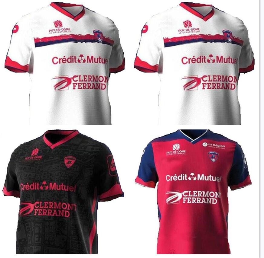 

22 23 MAILLOTS Clermont Foot 63 soccer jerseys home away third 2022 2023 bayo Dossou Allevinah Berthomier Magnin Iglesias Dossou football shirts red white black