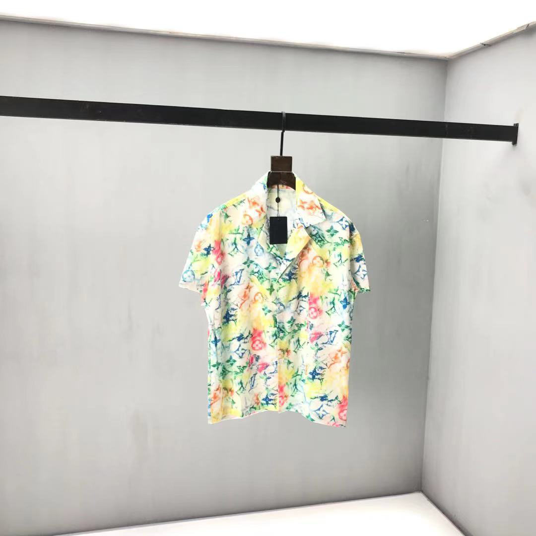 

2021 spring round neck short sleeve cotton fabric printing embroidery European large size black and White Multi Color T-SHIRTS Hf68