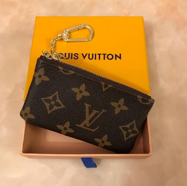 

Top quality KEY POUCH LV LOUIS BAG VITTON Coin Purses Damier leather holds classical women holder purse Wallets, Red;black