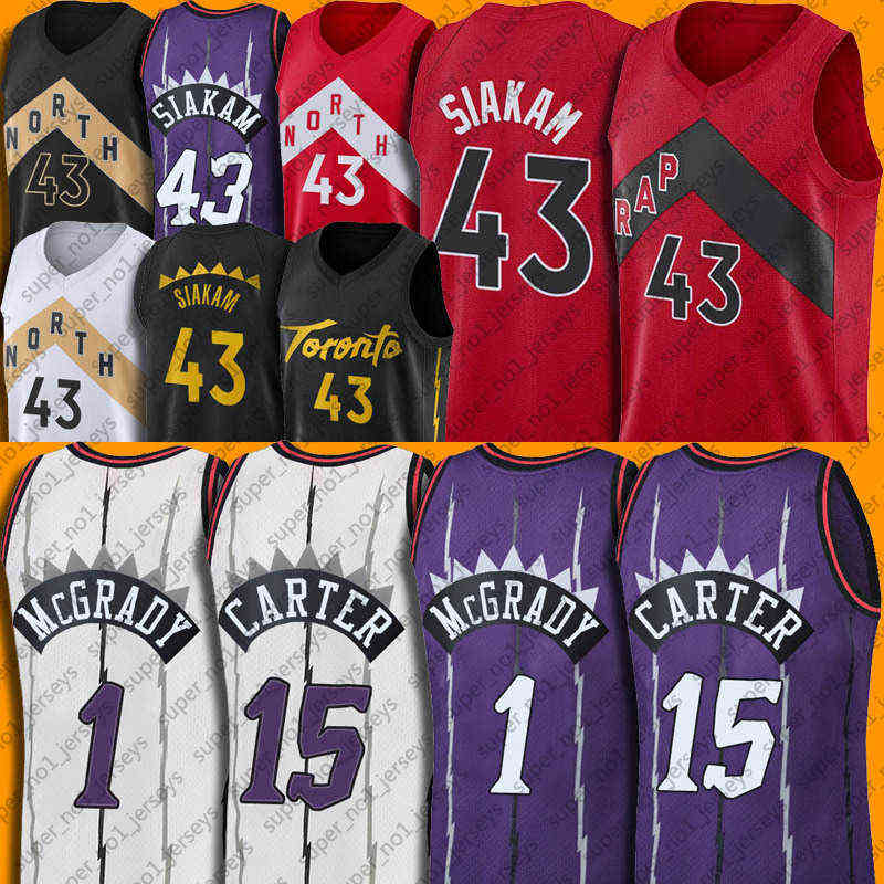 

Throwback 15 Vince Tracy Carter Mcgrady Jersey Torontos Basketball Raptor Pascal 43 Siakam Jerseys, Retro jersey