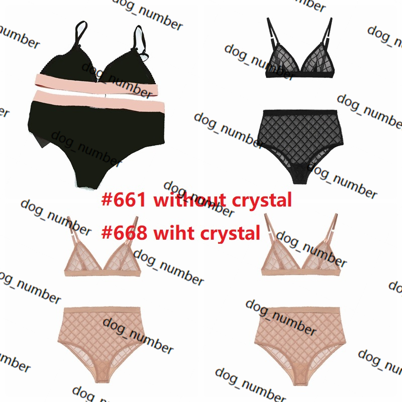 

Vintage Letters Embroidered Lingerie Textile Womens Sexy Triangle Tulle Lace Bra Briefs Comfortable Thin Seamless Underwear, Black with pink waist band