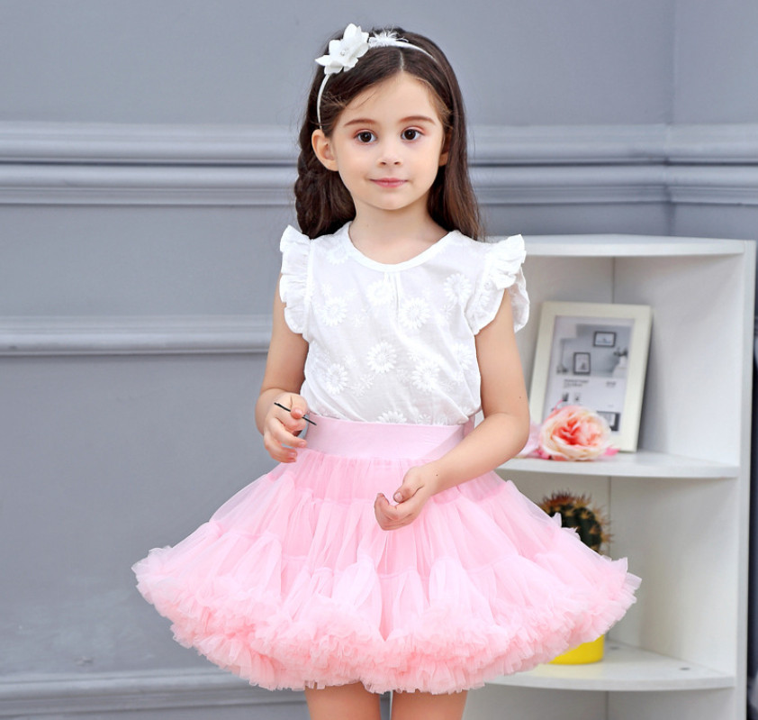 

Girls ruffle tutu skirts Children ribbon Bows stain tulle skirt kids lace princess party bottoms A6169, Pink