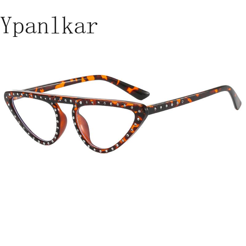 

Sunglasses 2022 Triangular Diamond Inlaid Flat Lens Personality Trend Eyeglass Frame Fashion