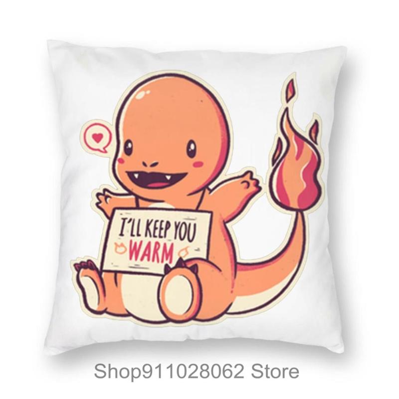 

Keep You Warm With Your Love Demon Fire Throw Pillows Covers Cases Velvet Pillowcase Cushion Pink Gold Cat El Home Decor Cushion/Decorative