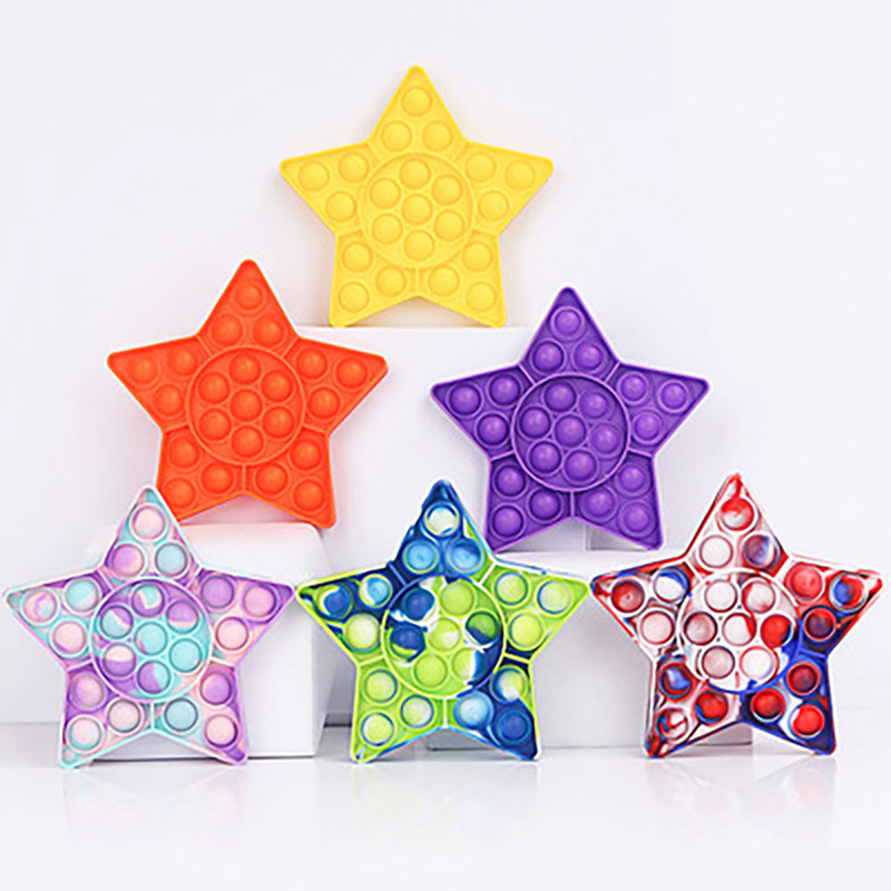 

Star Squeeze Push Bubble Games Board Soft Silicon Fidget Toys Stars Squishy Party Game Toy Kids Adult Stress Relief Gift