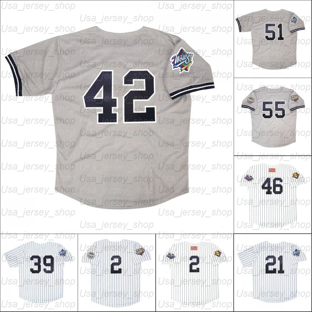 

Retro Baseball 1999 2001 and 2009 World Series jerseys 51 Bernie Williams 13 Alex Rodriguez 2 Derek Jeter 39 Darryl Strawberry, White 2001