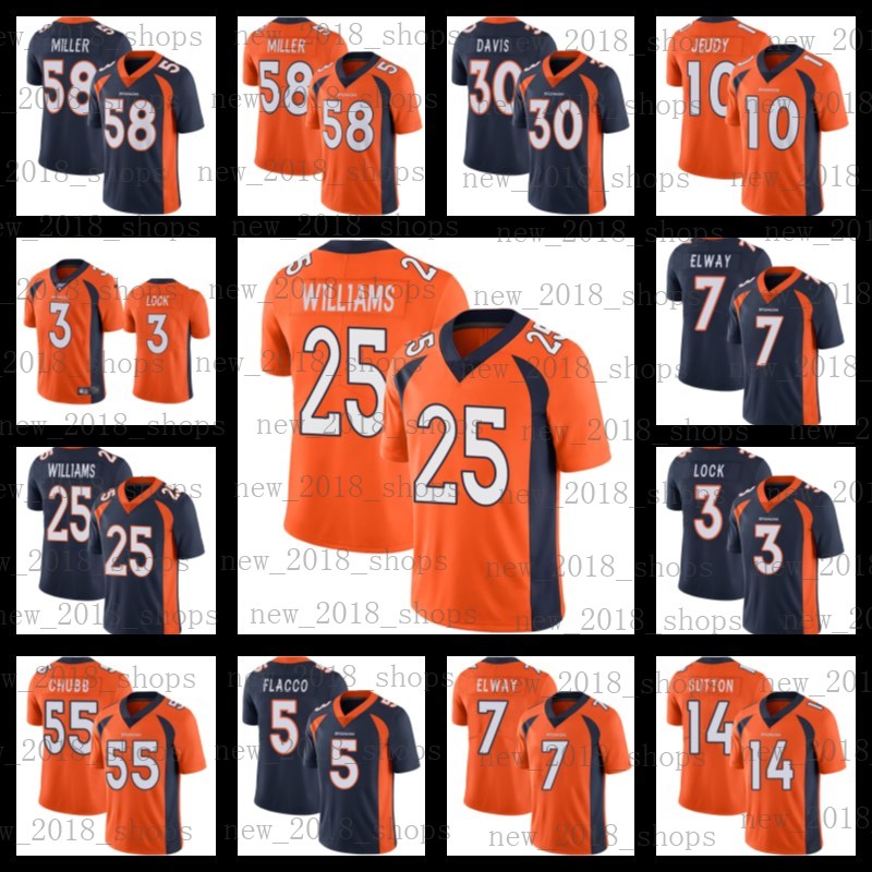 

1 Patrick Surtain II 58 Von Miller Jerseys DenverBroncosFootball 10 Jerry Jeudy Peyton Manning Drew Lock Melvin Gordon III 25 Javonte Williams Bradley Chubb, Men jersey