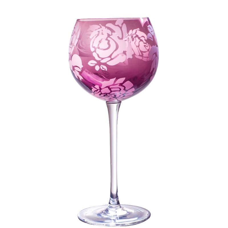 

Violet Wine Glass Red Hand Blown Lead Free Super Large Bordeaux Goblet Glasses