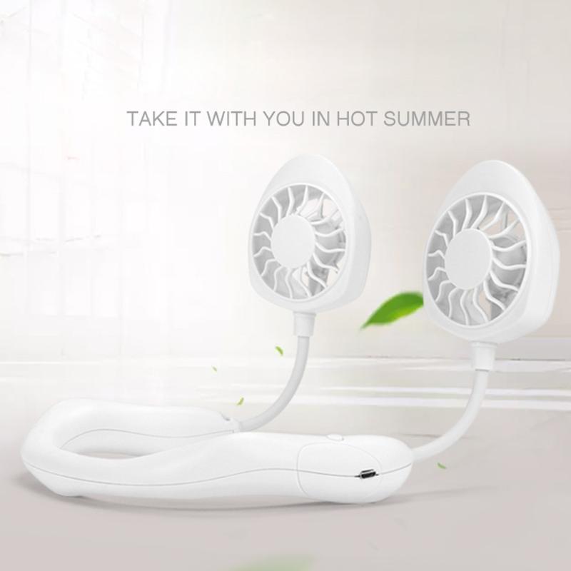 

Lazy Sports Hanging Neck Fan Air Cooler USB Rechargeable Cover Halter Outdoor#C Electric Fans