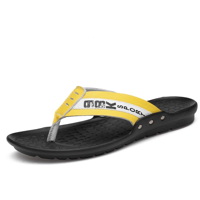 

Slippers Shoes Cuir Rasteira Herren Sandal Teenslippers De Para Leather For Man Sandalet Summer Playa Homme Vietnam Shower Sandals Flat, Black