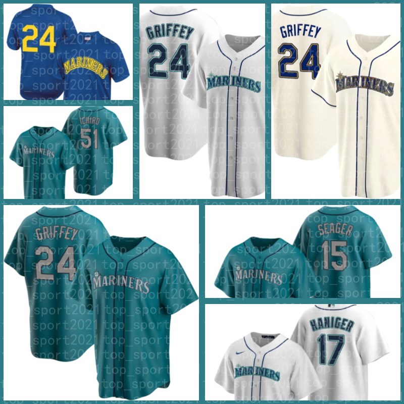 

Mitch Haniger Jerseys Seattle Marco Gonzales Mariners Jake Fraley J.P. Crawford Kyle Seager Dylan Moore Evan White Baseball Jose Marmolejos, Retro custom men jersey