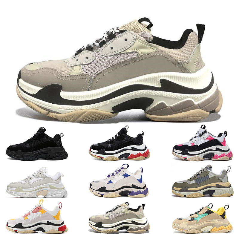 

triple s mens women Casual Shoes fashion Luxurys Designers vintage sneakers black white grey purple pink sneaker tennis trainers jogging walking outdoor