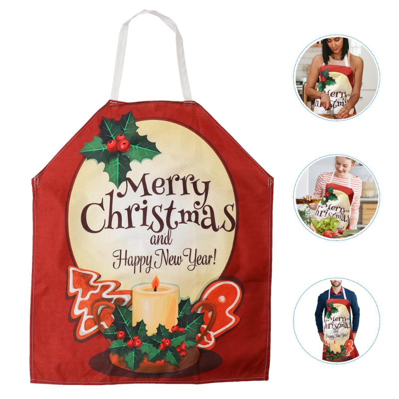 

1pc 65x75cm Christmas Holiday Apron Polyester Cotton Aprons Unisex