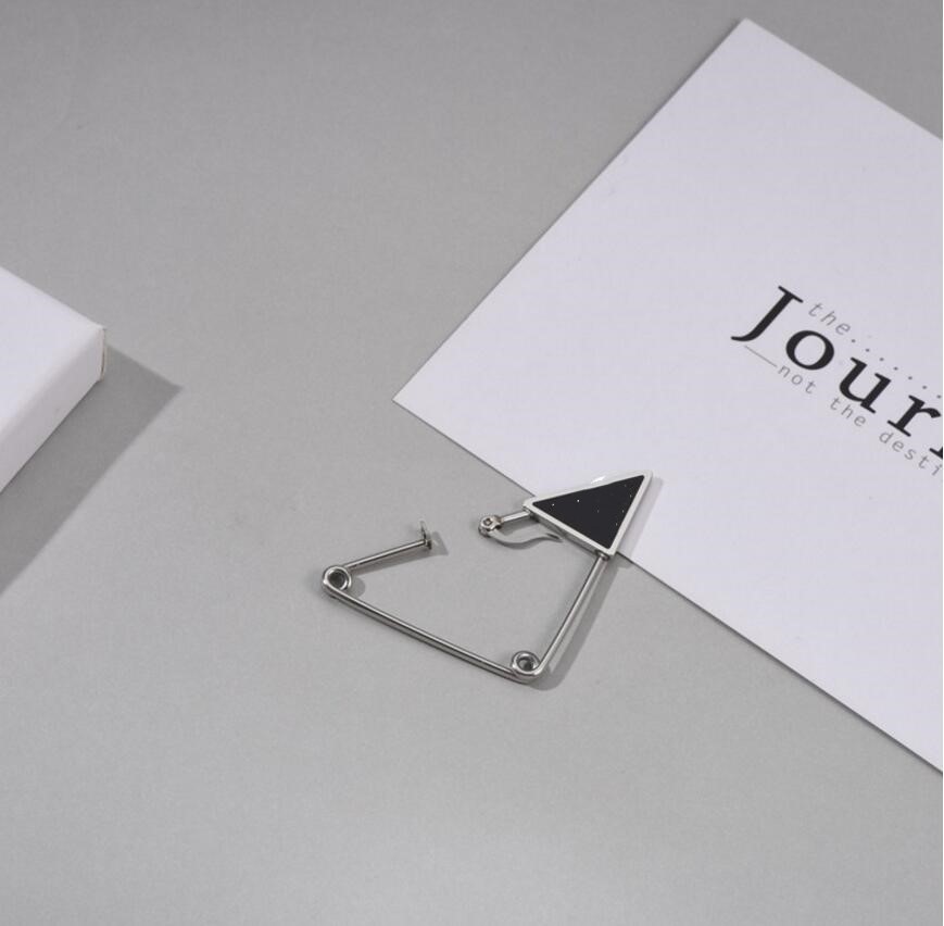 

European and American triangle letter Stud punk couple cool big fashion simple versatile single earrings high quality fast delivery