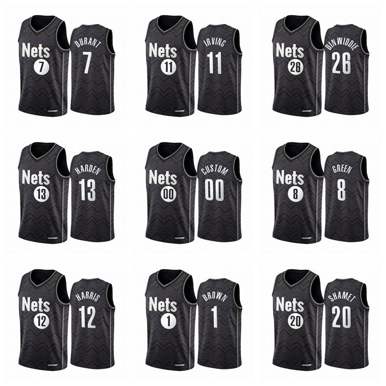 

basketball jersey Brooklyn Nets Kevin Durant Kyrie Irving James Harden Spencer Dinwiddie jerseys can be customized by pressing, Black;red