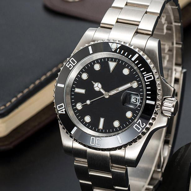 

SUB mens automatic mechanical ceramics watches 41mm full stainless steel Gliding clasp Swim wristwatches sapphire luminous watch montre de luxe, Slivery;brown