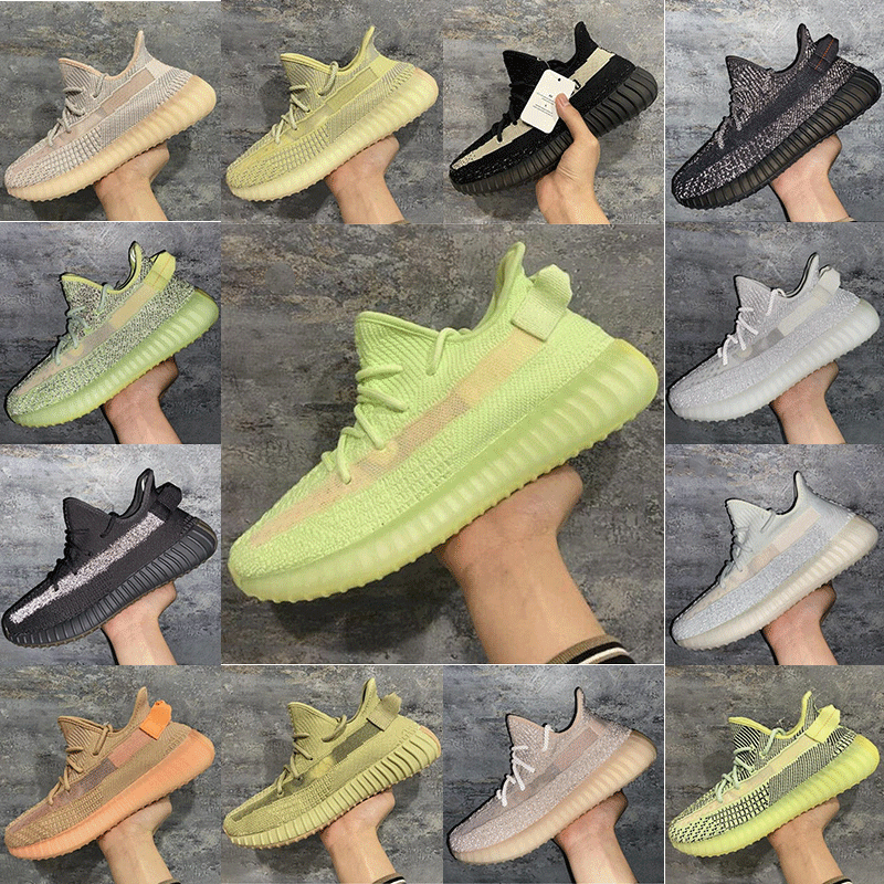 

2022 High quality 2 v2 3m Sneakers kanye west casual Running Outdoor shoes 3M reflective mens women sneaker shoe yeezys 350s yezzy 350 boost 36-45, Black