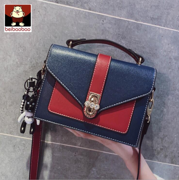 

Factory wholesale women brand shoulder bag high quality leather handbags sweet ladies diamond handbag small fresh color matching leathers messenger bags
