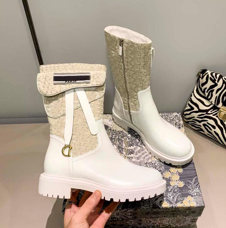

2021 High quality Womens Designer Boots Leather Martin Ankle Chaelsea Boot Fashion Non-slip Wave Colored Rubber Outsole Elastic Webbing Luxury Comfort Exquisite, Beige