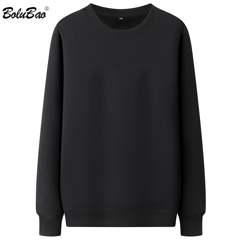 

BOLUBAO Fashion Brand Men Solid Sweatshirts Autumn Men' Street Wild Base Hoodies Sweatshirts Male Casual O-Neck Sweatshirt Tops 210518, Black