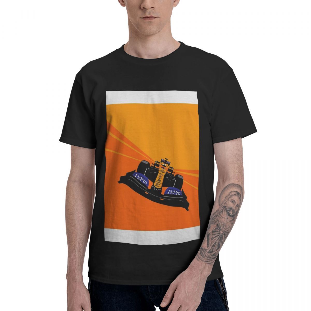 

's Basic Sleeve T-shirt F1 Norris Mclaren Lando Vintage Short Sleeved t Shirts for Men, Yellow